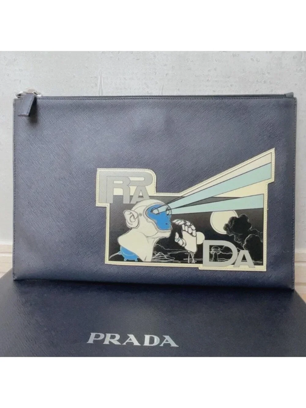 Prada Clutch Monki Robot Saffiano